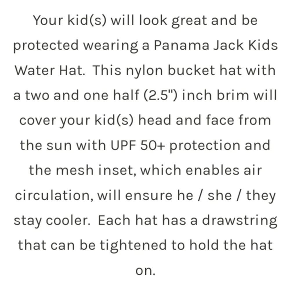 Panama‎ Jack Red Kids Hat Water Beach Sun